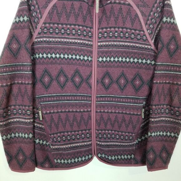 Smartwool Women Hudson Trail Fleece Anorak Jacket Sz M Purple Zip Up Wool  Blend - Picture 3 of 6
